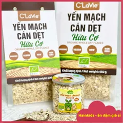 Yến Mạch Hữu Cơ Cán Dẹt C'LaVie - 200g, Thực Phẩm Ăn Dặm Cho Bé, Bổ Sung Chất Xơ, Granola, Ăn Sạch, Nguồn Năng Lượng Khỏe Mạnh