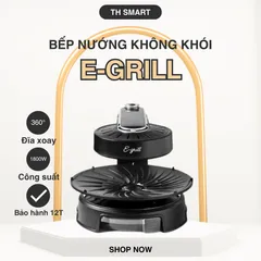 Bếp Nướng Điện Quay Tròn Không Khói E-GRILL 1800W - Tiện Lợi, An Toàn Cho Bữa Tiệc Tại Gia, Nướng Đồng Thời Bổ Dưỡng Hương Vị