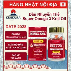 Dầu Cá Omega 3 Nhuyễn Thể Nhật Bản Super Krill Oil Eikenbi 2000mg - Bổ Não, Tăng Cường Trí Nhớ, Hỗ Trợ Chăm Sóc Sức Khỏe 60 Viên