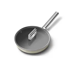 Chảo Rán SMEG FPF2402CRM 24cm Kem Nhám - Chất Liệu Nhôm Rèn Lạnh, Chống Dính, Phù Hợp Tất Cả Các Loại Bếp