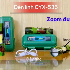 Đèn Pin MINI Siêu Sáng Có Zoom - Đèn Sáng Cao Cấp Tiện Dụng Cho Đi Bộ, Cắm Trại, Sử Dụng Khẩn Cấp - Tặng Kèm Hộp Mã 535 Màu Lính