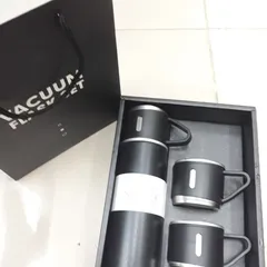 Bình Giữ Nhiệt Inox 304 Kèm 2 Ly Cao Cấp - Dung Tích 500ml, Giữ Nhiệt Lên Đến 8 Giờ, Lý Tưởng Cho Du Lịch và Picnic