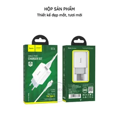 Bộ Sạc Nhanh Hoco DC36 Type-C - Củ Sạc 2.4A & Cáp Type-C Đến Type-C, Tương Thích Smartphone Và Thiết Bị Khác