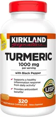 Viên Uống Bột Nghệ Kirkland Signature với Tiêu Đen 1000mg - Tăng Cường Sức Khỏe và Hỗ Trợ Tiêu Hóa - 320 Viên