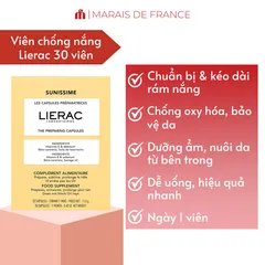 Viên Uống Chống Nắng Lierac Sunissime - 30 Viên Hỗ Trợ Làm Đẹp Da Và Chuẩn Bị Da Trước Ánh Nắng, Đẹp Tự Nhiên Diệu Kỳ
