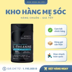 Viên Uống L-Theanine Sports Research 200mg 150 Viên - Hỗ Trợ Giảm Căng Thẳng, Tăng Tập Trung, Ngủ Ngon - Hàng Mỹ Chính Hãng