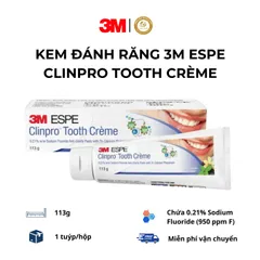 Kem Đánh Răng 3M ESPE Clinpro™ Tooth Crème 12216 - Ngăn Ngừa Sâu Răng, Chống Viêm Lợi, 113g - Sản phẩm Chăm Sóc Răng Miệng Chuyên Nghiệp