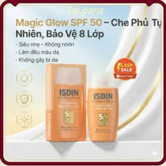 ISDIN Fusion Water Magic Glow SPF 50 - Kem Chống Nắng Dưỡng Da Rạng Rỡ, Ngăn Ngừa Lão Hóa & Ánh Sáng Xanh, 50ml