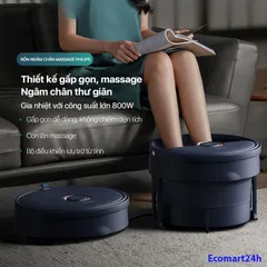 Bồn Ngâm Chân Massage Philips PPM6501 - Thiết Kế Gấp Gọn, Massage Thủy Lực 360 Độ, Gia Nhiệt 800W, Thư Giãn Hiệu Quả Tại Nhà