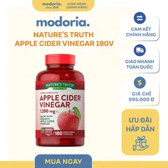 Viên Uống Giấm Táo Nature's Truth 1200mg - 180 Viên Hỗ Trợ Giảm Cân, Tiêu Hóa và Chế Độ Ăn Uống Lành Mạnh - Xuất Xứ Mỹ