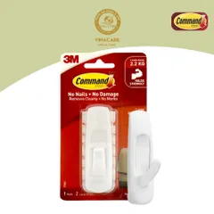 Móc dán tường 3M COMMAND™ 17003ANZ, chịu trọng tải 2.2 kg/móc, 1chiếc/vỉ, sản xuất tại Singapore