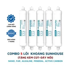 Bộ 5 Lõi Lọc Khoáng Sunhouse Chính Hãng - Thay Thế cho Máy Lọc Nước RO Kangaroo, Karofi, Mutosi, An Toàn và Bổ Sung Khoáng Chất