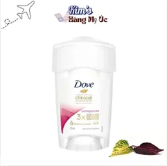 Lăn Khử Mùi Dove Pomegranate 96h - Không Chứa Alcohol, Dưỡng Ẩm Da Dưới Cánh Tay, Phục Hồi Tổn Thương, Hương Thơm Tươi Mát 45ml