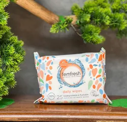 Khăn ướt Femfresh Vệ Sinh Vùng Kín Hàng Ngày - 25 Miếng Chiết Xuất Lô Hội, Kháng Khuẩn, Tiện Dụng Cho Ngày Bận Rộn