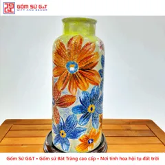 Lọ Hoa Miệng Gập Vẽ Hoa Thanh Tú - Sản Phẩm Chính Hãng Đồ Trang Trí Đẹp Mắt Cho Ngôi Nhà