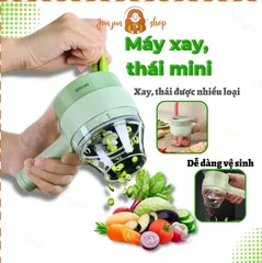 Máy Cắt Lát Tỏi Ớt Mini Cầm Tay - Máy Xay Thực Phẩm Đa Năng Pin Sạc, Dễ Dàng Vệ Sinh, Tiện Lợi Cho Nhà Bếp