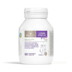 Bio Island Lysine Step Up for Youth - Viên nhai hỗ trợ trẻ biếng ăn, phát triển chiều cao & tăng cường miễn dịch (60 viên)