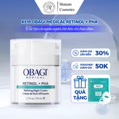 Kem tái tạo & ngăn ngừa lão hóa da ban đêm Obagi Medical Retinol + PHA - Dưỡng ẩm, phục hồi & làm sáng da