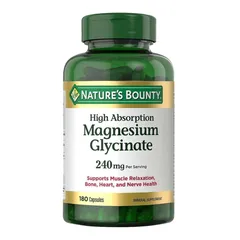 Viên uống bổ sung Magie Glycinate 240 mg Nature's Bounty, 180 viên - Hỗ trợ sức khỏe tim mạch và giấc ngủ sâu. 627158
