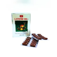 Viên Uống Hỗ Trợ Sáng Da L-Cystine500+ Hỗ Trợ Giảm Sạm Nám, Bổ Sung Biotin & Vitamin E - Hộp 60 Viên