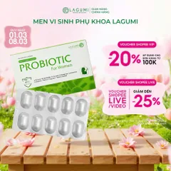 LAGUMI Men Phụ Khoa Bổ Sung 7 Tỷ Lợi Khuẩn Vùng Kín Mỗi Ngày Hỗ Trợ Giảm Hôi - Ngứa - Khí Hư Đẩy Lùi Viêm Nhiễm