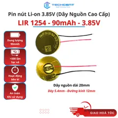 Pin Li-ion LIR 1254 3.85V 90mAh Có Dây | Pin Thay Tai Nghe Bluetooth TWS, Thiết Bị Mini