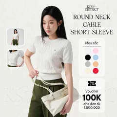 [LOHNT] Áo thun nữ cổ tròn tay ngắn dệt gân Hàn Quốc cao cấp/ Round-neck - Cable - Short sleeve - LT006