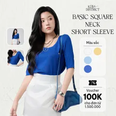 [LOHNT] Áo thun nữ Hàn Quốc cao cấp basic cổ vuông tay ngắn/ Basic square neck - Short sleeve  - LT017