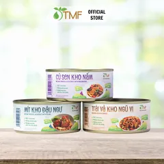 Combo mix 3 món kho Tâm Minh Foods: Mít kho đậu ngự, củ sen kho nấm, trái vả kho ngũ vị - Thực phẩm dinh dưỡng đóng hộp tiện lợi