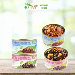 Combo mix 2 lon Cơm gạo tím và cơm gạo lứt dinh dưỡng ăn liền 160g TÂM MINH FOODS