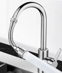 Vòi Nước Thép Không Gỉ 720 Độ Bẻ Cong - Ống Nối Dài Linh Hoạt Cho Nhà Bếp - Giải Pháp Rửa Chén Tiện Lợi