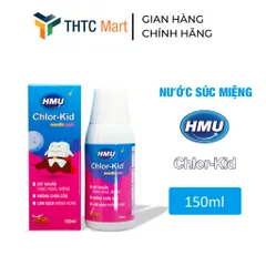Nước Súc Miệng HMU Chlor Kid Vị Dâu 150ml Cho Bé Giảm Đau Rát Họng
