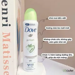 Xịt khử mùi Dove Advanced Care Cucumber Deodorant Spray hương dưa leo hỗ trợ chăm sóc cơ thể