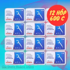 [Sale Hè] Combo 12 Hộp 600 Chiếc Tăm Chỉ Nha Khoa Xỉa Răng, Chăm Sóc Răng Miệng 640631