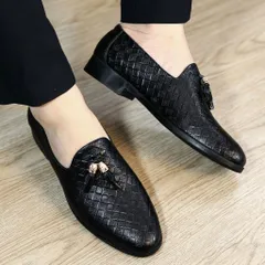 ( Mã D1 ) Giày tây lười công sở, giầy da nam trẻ trung in nhiệt họa tiết Caro đế cao su đúc nguyên khối khâu chắc chắn 640945