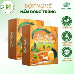 Bột Nghệ Nấm Đông Trùng- Tinh Bột Nghệ, Gạo Lứt, Bột Sắn, Nấm Đông Trùng- Hỗ Trợ Tiêu Hóa, Dạ Dày& Đại Tràng, Giải Độc Gan, Tăng Sức Đề Kháng và Bồi Bổ Cơ Thể ( Hộp 20 túi )