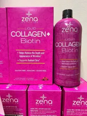 Nước uống đẹp da Nước uống Collagen + Biotin Zena Liquid 900ml của Mỹ