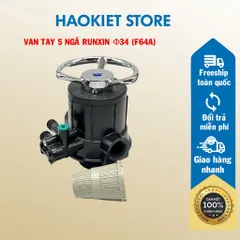 Van Tay Runxin F64A - 5 Ngã Phi 34 - Van lọc dùng cho cột Cation làm mềm nước. Φ34