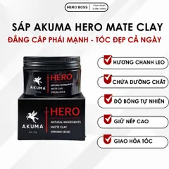 Sáp Vuốt Tóc Nam AKUMA HERO Matte Clay 95g – Giữ Nếp Mạnh, Không Bết Dính, Tạo Kiểu Tự Nhiên