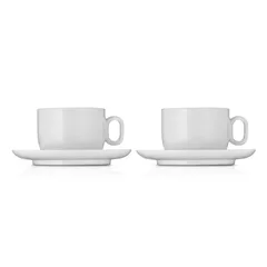 Set 2 cốc thấp Cappuccino kèm đĩa WMF Cup Barista Large Coffee Mug 160ml (Made in Germany)