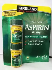 Bảo vệ tim mạch, ngăn ngừa đột quỵ Kirkland Low Dose Aspirin 81mg 2x 365 viên