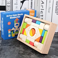 Xếp Hình Khối Gỗ Sồi Ohye Nhiều Màu Sắc Giúp Phát Triển Nhận Thức Hình Khối Và Tư Duy