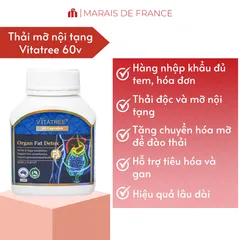 Viên Uống Vitatree Organ Fat Detox Hỗ Trợ Thanh Lọc Cơ Thể, Giữ Vóc Dáng (Hộp 60 Viên) Chính Hãng