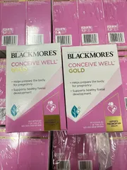 Viên uống tăng khả năng thụ thai Blackmores Conceive Well Gold - Hộp 56 viên của Úc, hỗ trợ sức khỏe cho mẹ trước khi có bầu