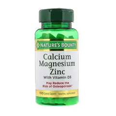 Viên uống Nature's Bounty Calcium Magnesium Zinc With D3 - Hỗ trợ xương khớp chắc khỏe, chứa Canxi, Magie, Kẽm và Vitamin D3, 100 viên 654188