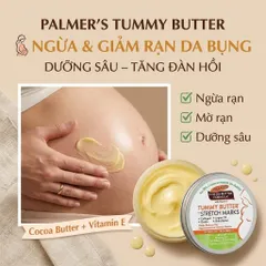 Kem ngừa rạn da bụng cho bầu Palmer's Tummy Butter for Stretch Marks dưỡng ẩm sâu tăng đàn hồi 125g