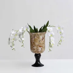 Bình hoa vân đá có chân cao cấp.