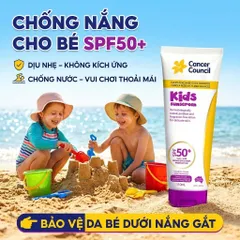 Kem Chống Nắng Cho Bé Cancer Council Kids SPF50+ 110ml Dịu Nhẹ Chống Nước Không Hương Liệu Cho Da Bé