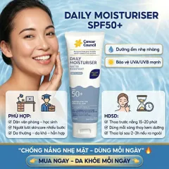 Kem Chống Nắng Dưỡng Ẩm Cancer Council Daily Moisturiser SPF50+ 75ml Thấm Nhanh Không Nhờn