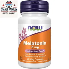 Viên uống bổ sung melatonin 5mg của NOW hỗ trợ và cải thiện giấc ngủ tự nhiên 657740